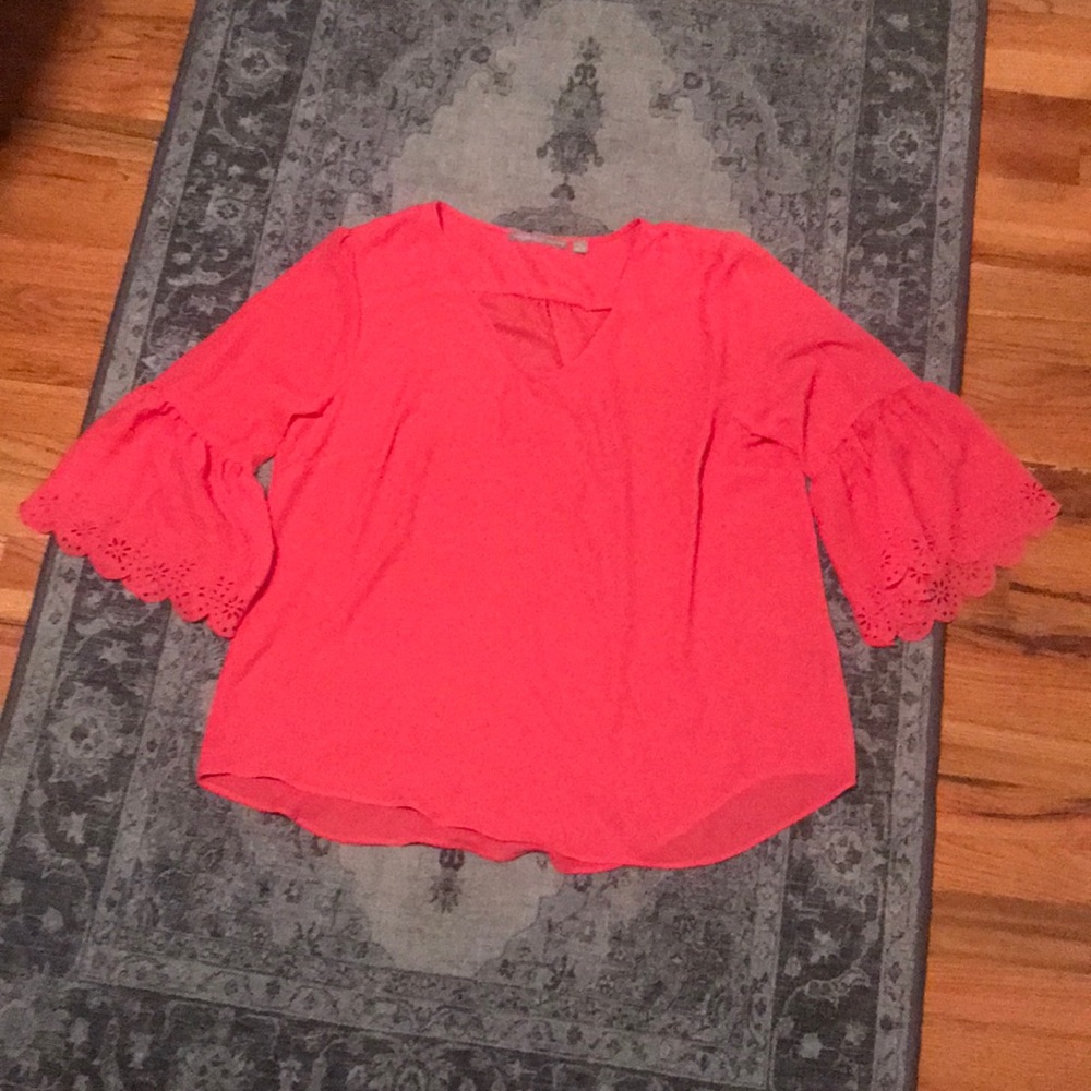 Pink bell sleeve top